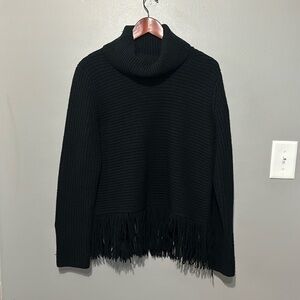 Michael Kors Black Merino Wool/Cashmere Pullover Turtleneck Sweater EUC